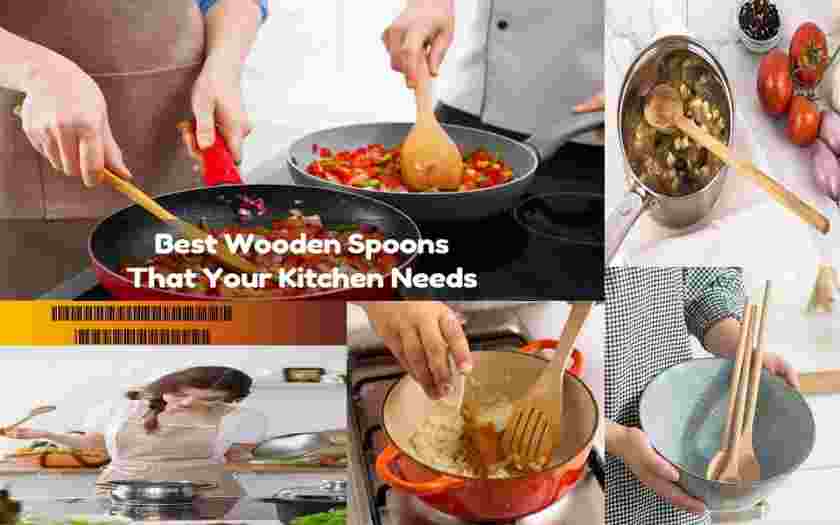 Traditional Wooden Bengali Cooking Utensils | 5 pecs- Wooden Spoon Set with Wooden Dhal Gutni (Wooden Dhal Mixture)